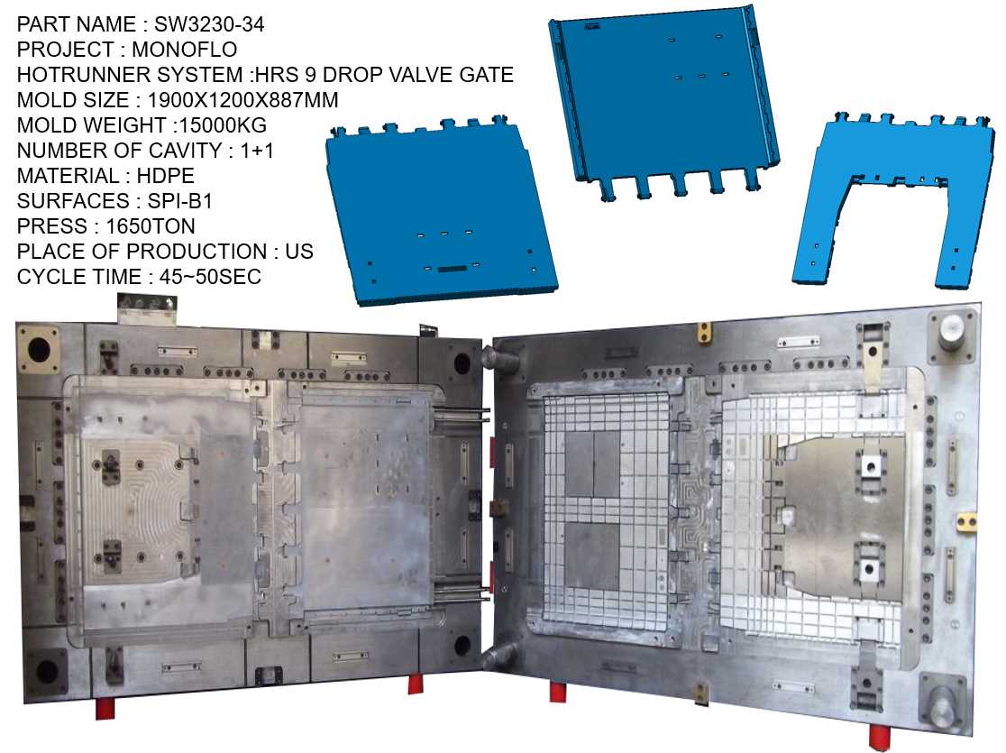 foldable plastic pallet container mold